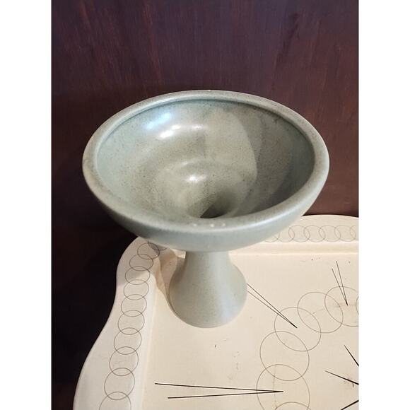 Vintage Haeger Pottery Planter Olive Green Pedestal Footed Compote - MCM - USA - Picture 5 of 6